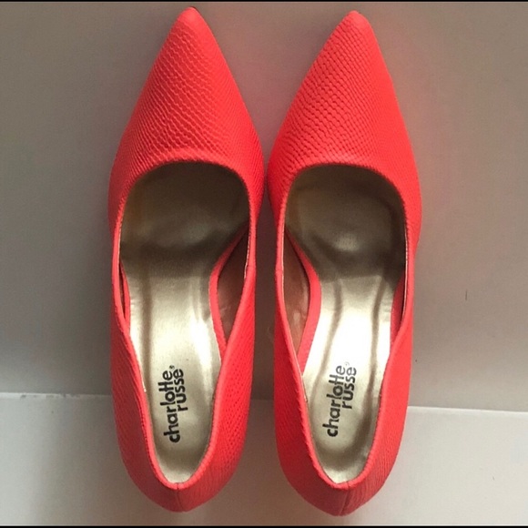 New Charlotte Russe Pumps Beautiful Coral Color - Picture 6 of 7